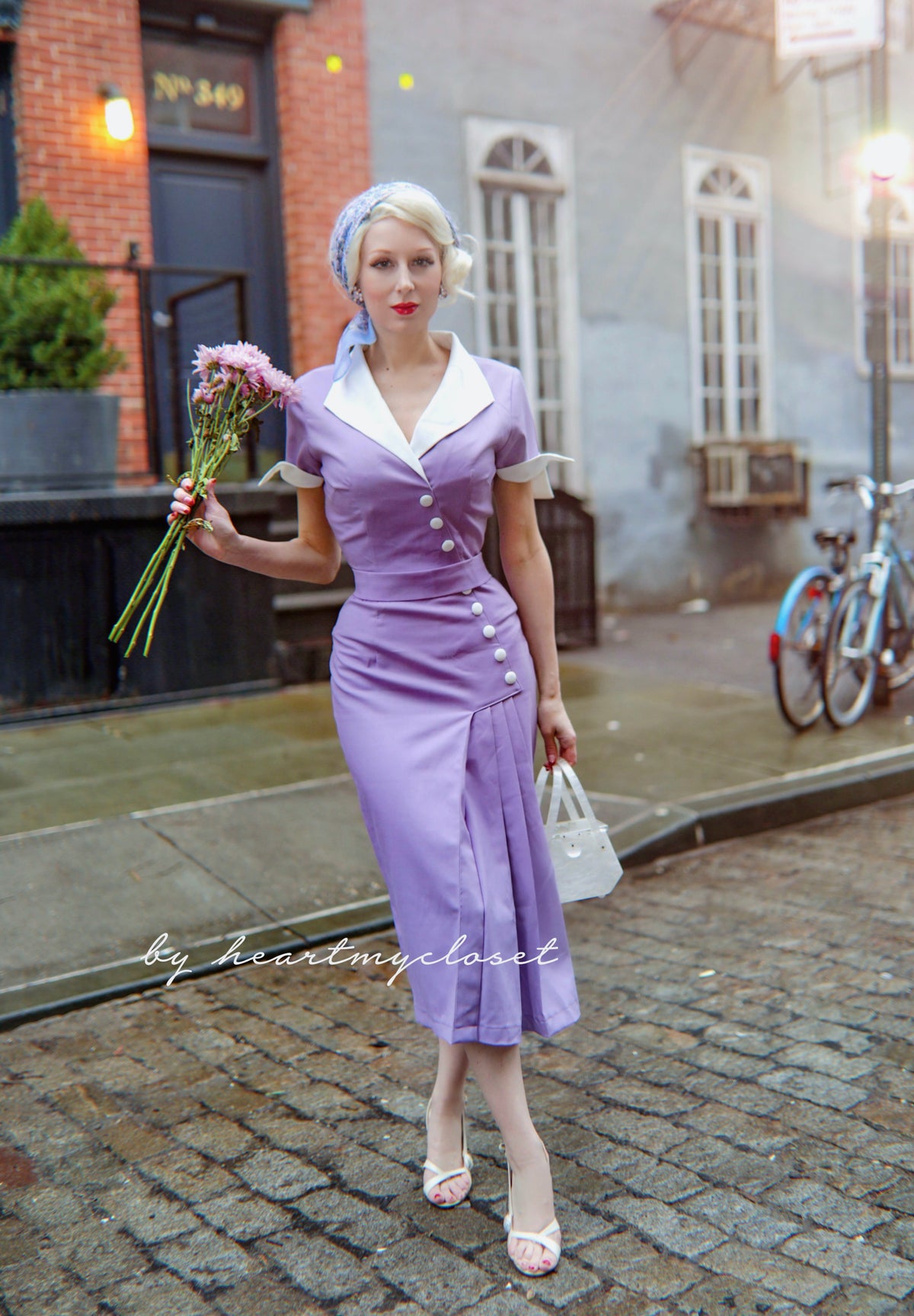 JulieAnn - 1950s pleated vintage dress - heartmycloset