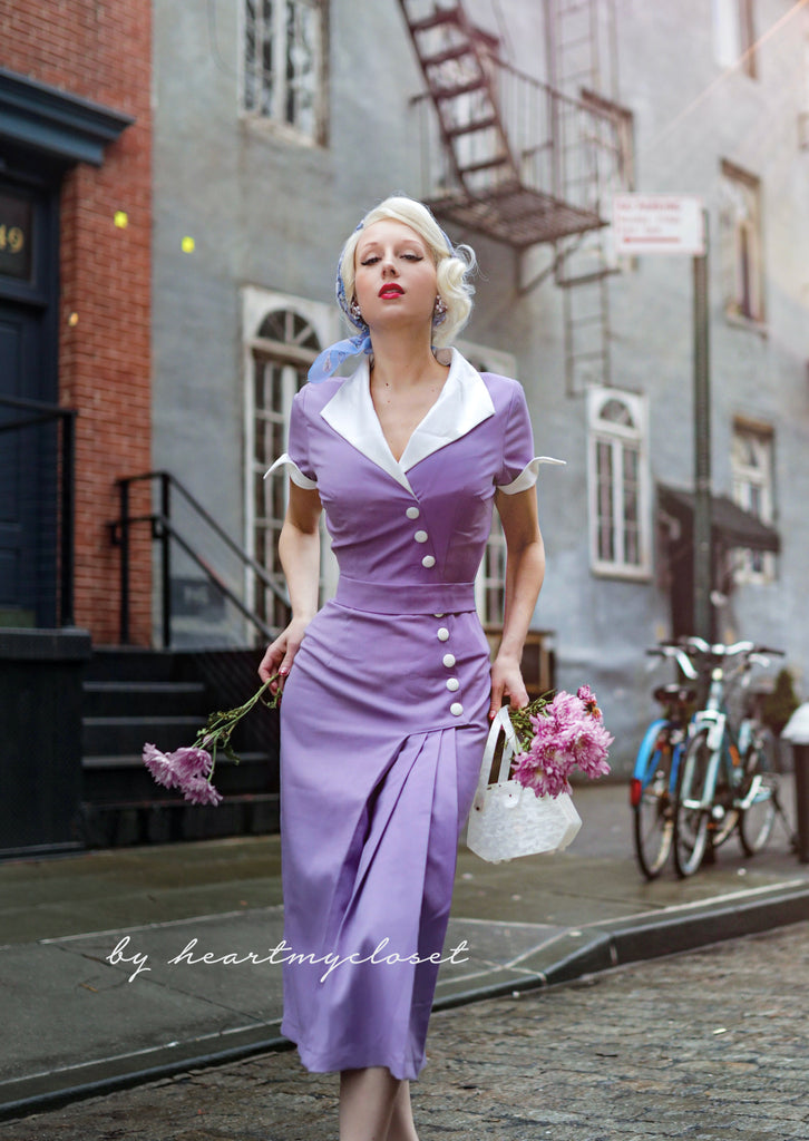 JulieAnn - 1950s pleated vintage dress