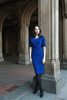 draped collar - pencil dress inspired from famous actress - heartmycloset