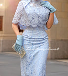 Lace Cape + dress - 50s 60s lace pencil dress with matching cape - heartmycloset