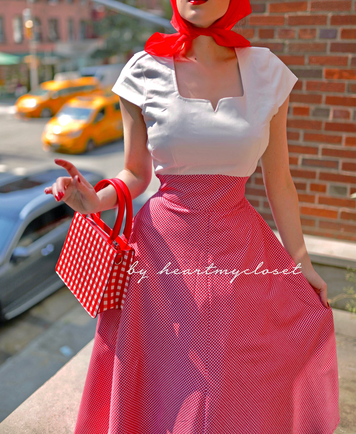 Caroline - swing retro dress with cap sleeves 50s 60s - heartmycloset