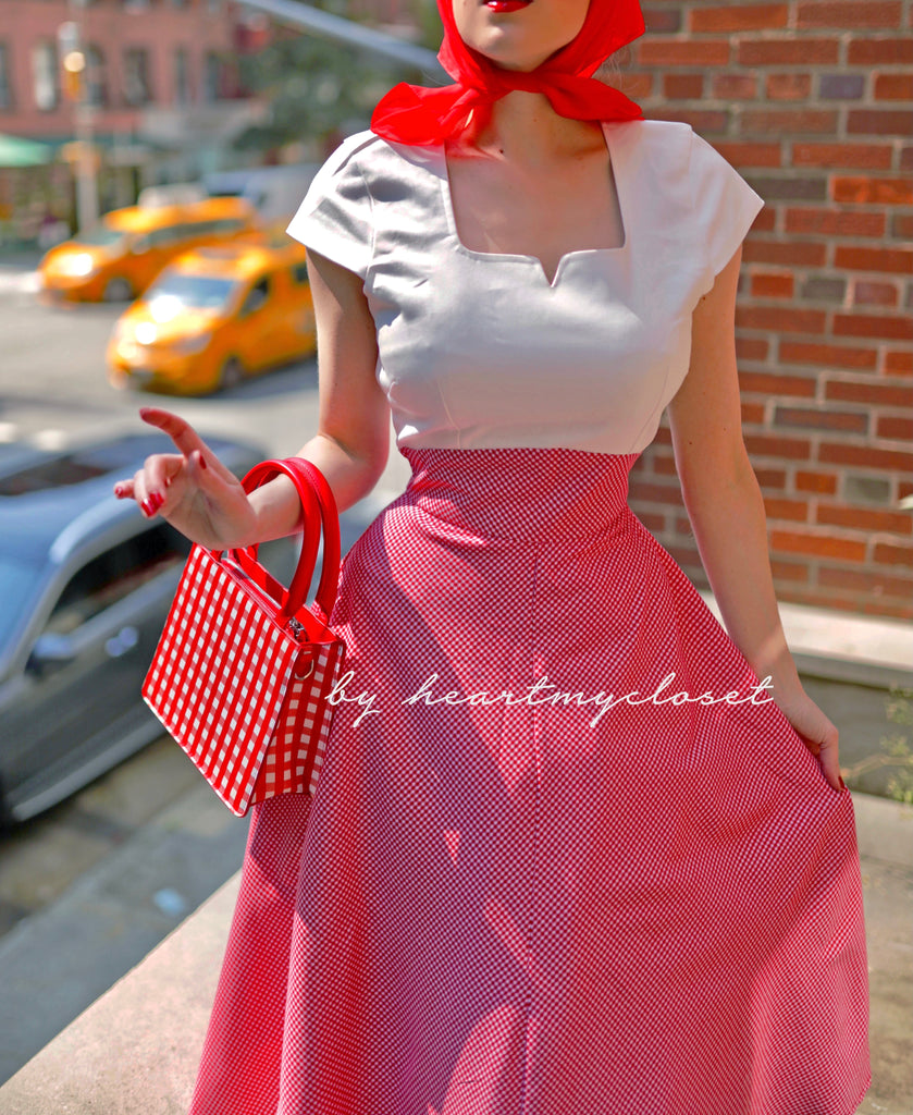 Caroline - swing retro dress with cap sleeves 50s 60s