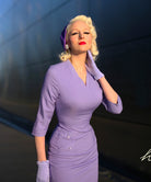 a vintage vogue - 1950s pencil dress with pearls - heartmycloset