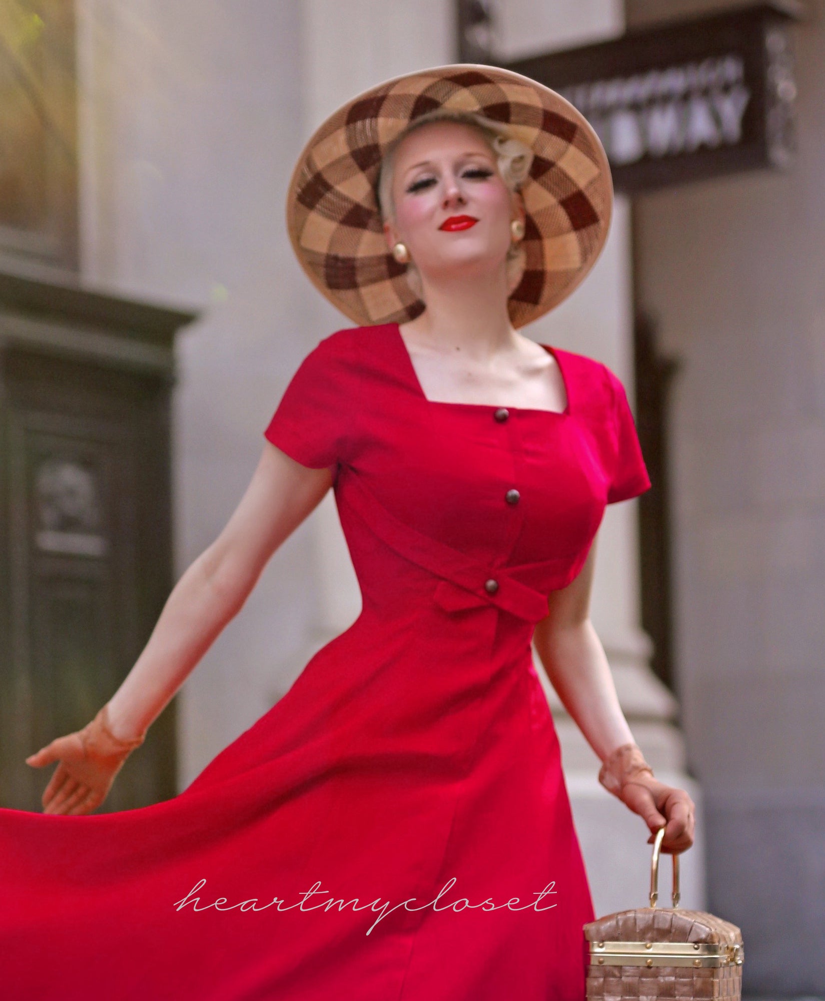 Criss-Cross Front 1950s Retro Swing Dress