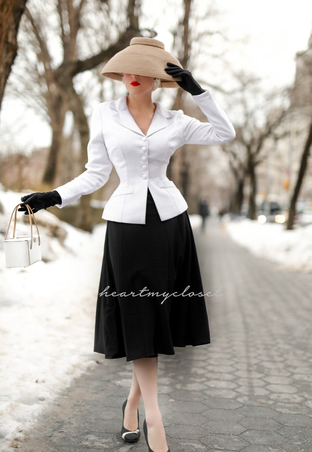 Marion - vintage 1950s suit with swing skirt - heartmycloset