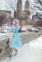 Mint blue pastel dress - swing dress with high collar - heartmycloset