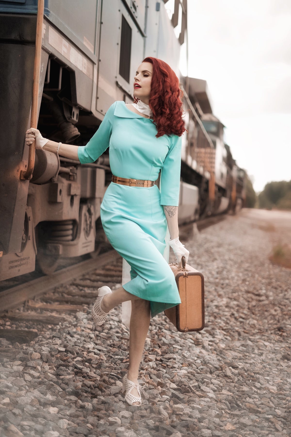 Kate light turquoise- wiggle or Aline dress - heartmycloset