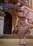 brown Houndstooth Aline dress - heartmycloset