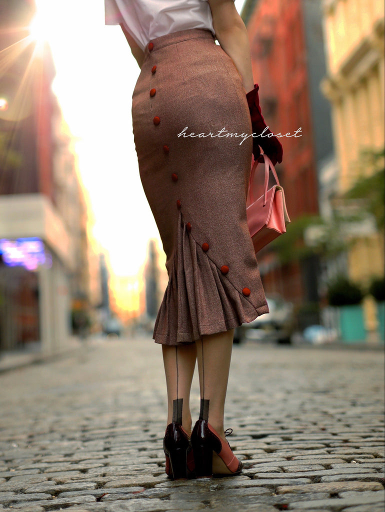Deborah skirt - pencil skirt with pleats