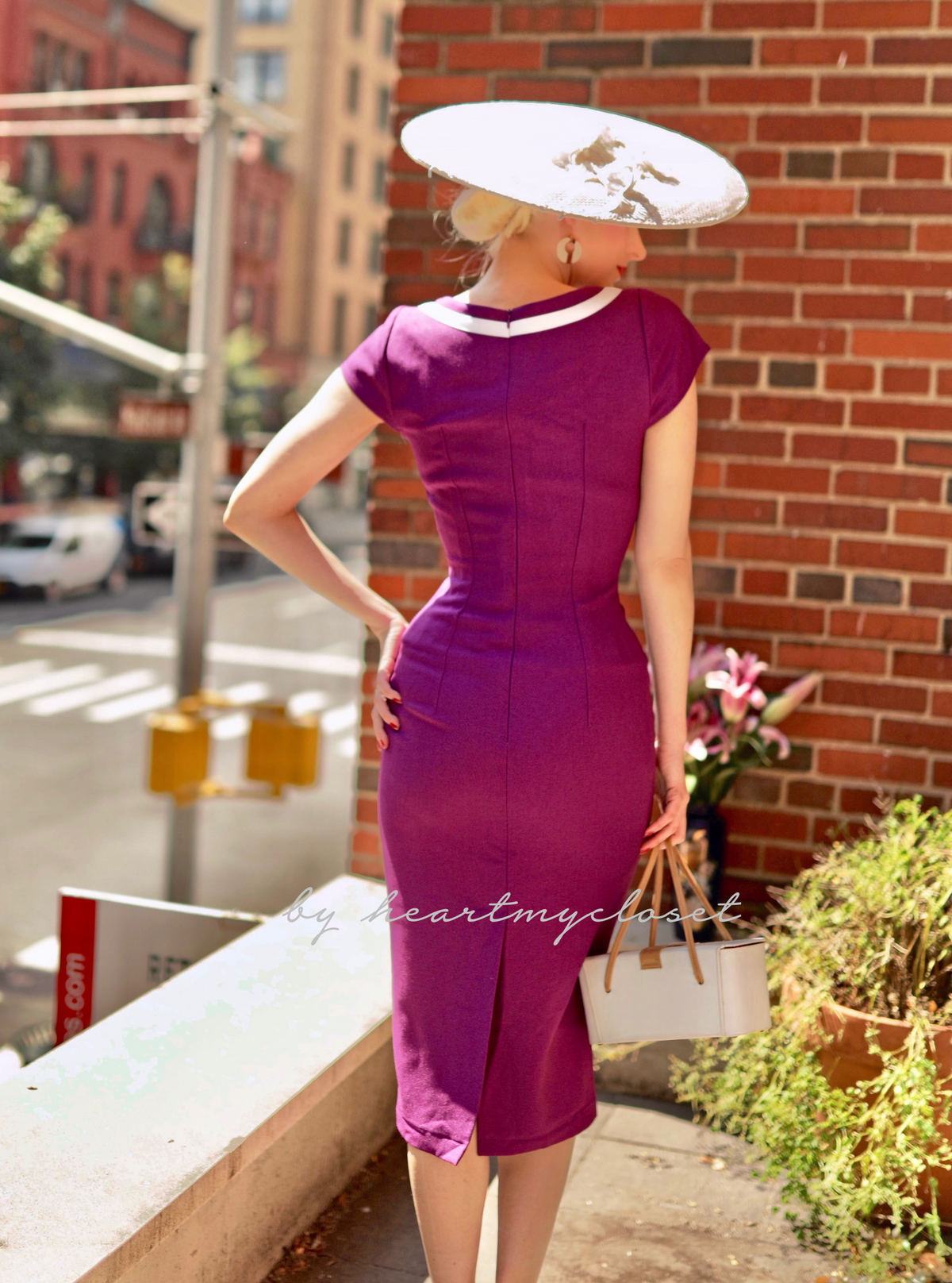 LOLA - Joan Holloway pencil dress contrast trim bow - heartmycloset