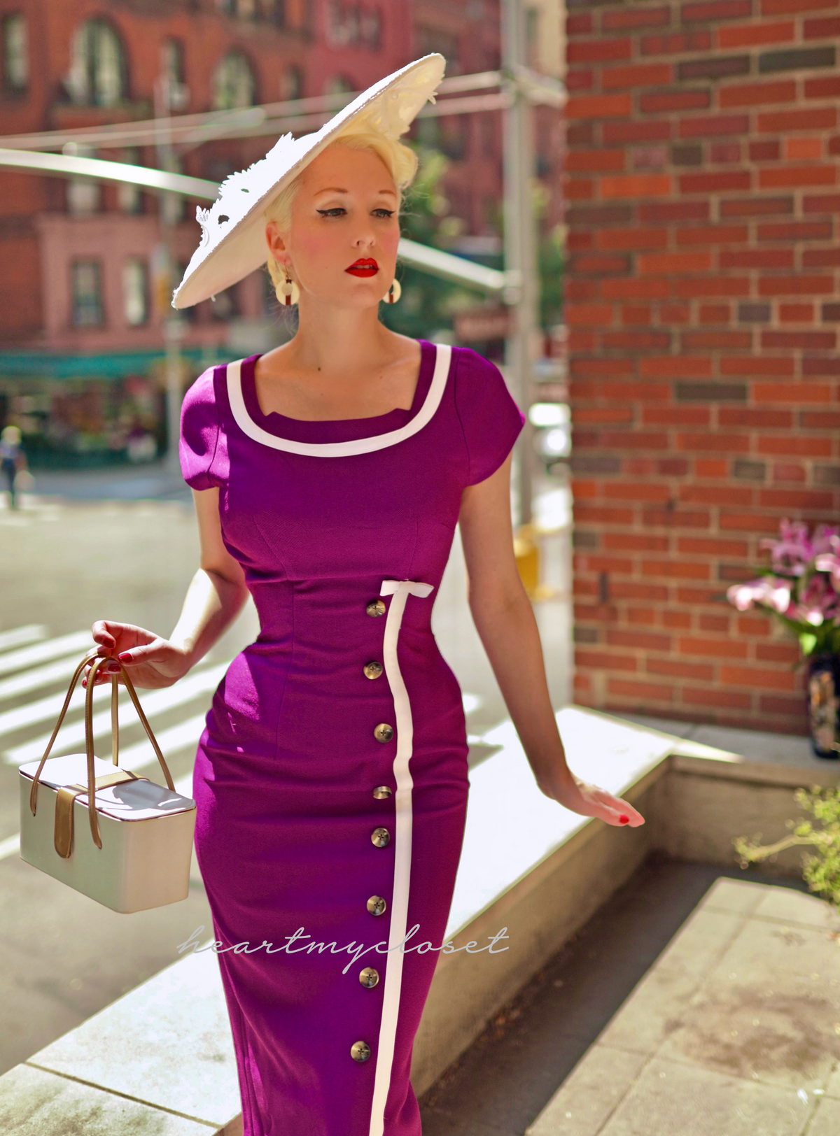 LOLA - Joan Holloway pencil dress contrast trim bow - heartmycloset