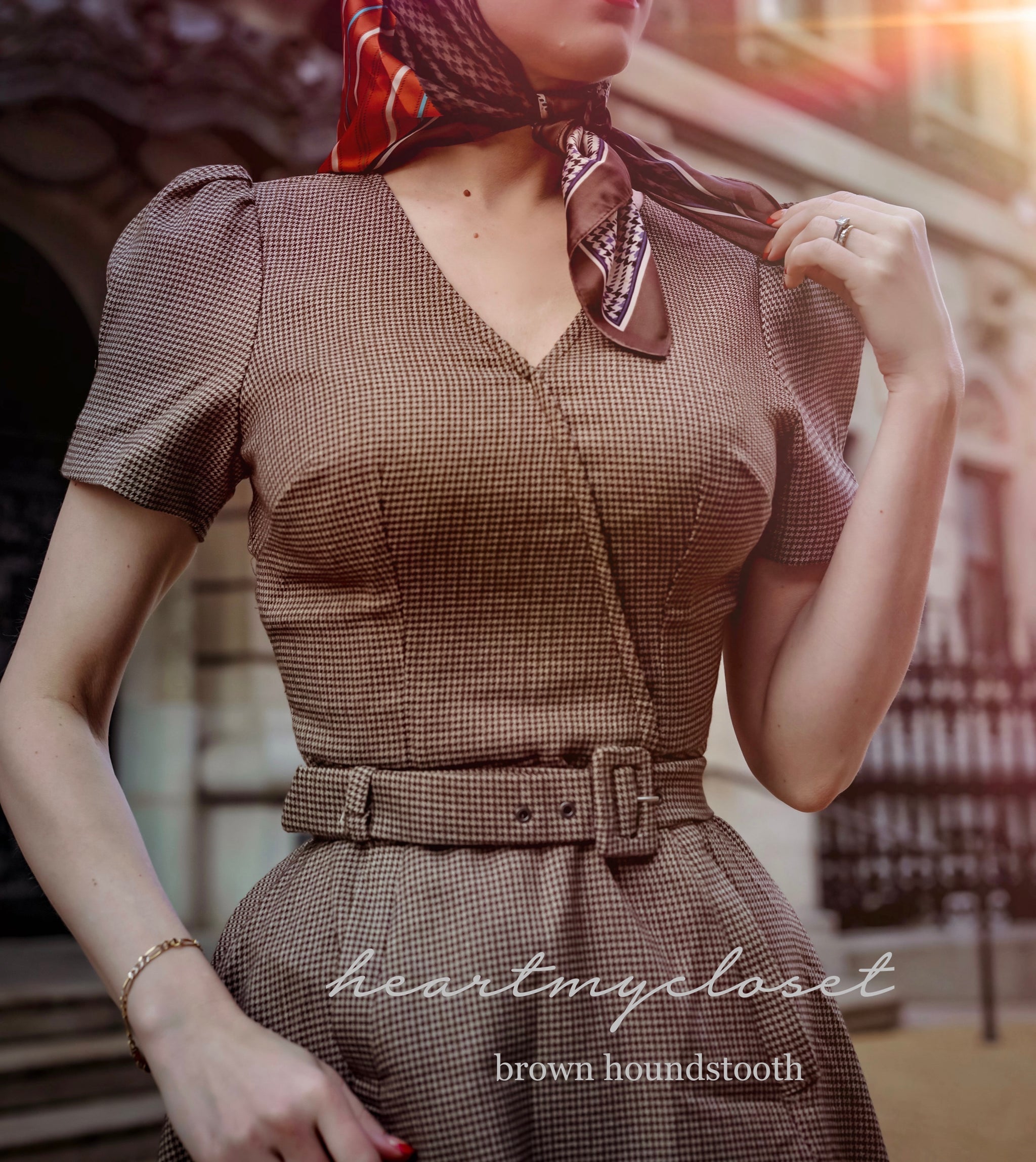 brown Houndstooth Aline dress – heartmycloset