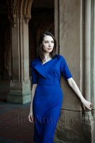 draped collar - pencil dress inspired from famous actress - heartmycloset