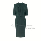 HALEY- draped neckline pencil dress - heartmycloset