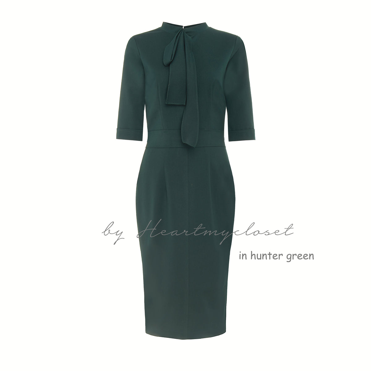 HALEY- draped neckline pencil dress - heartmycloset