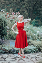 red camellia - 3D ribbon embroidery dress - heartmycloset