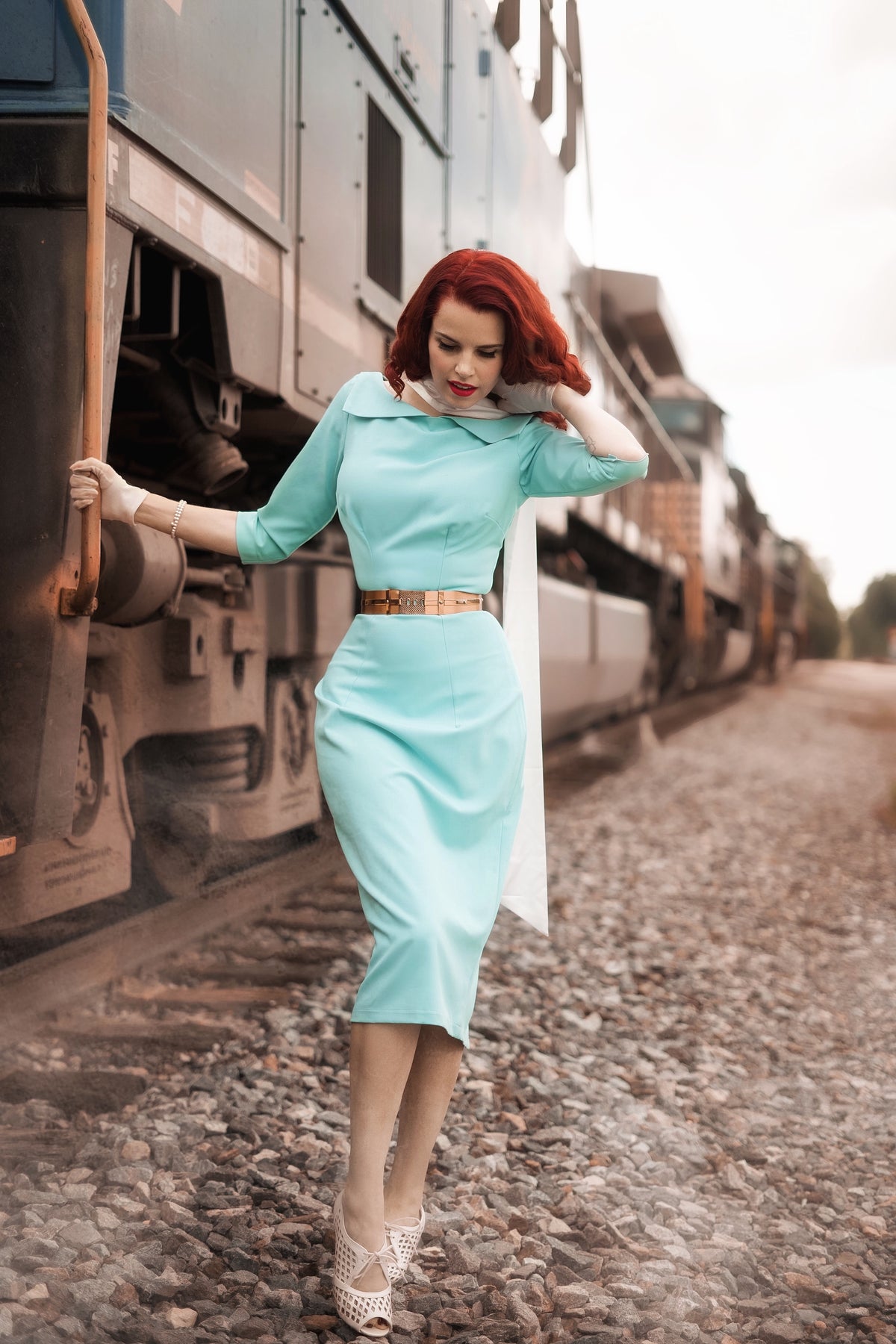 Kate light turquoise- wiggle or Aline dress - heartmycloset