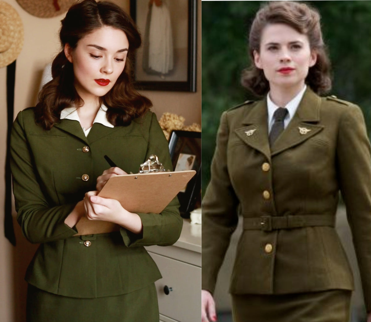 Agent Carter military suit- vintage inspired suit with pencil skirt - heartmycloset