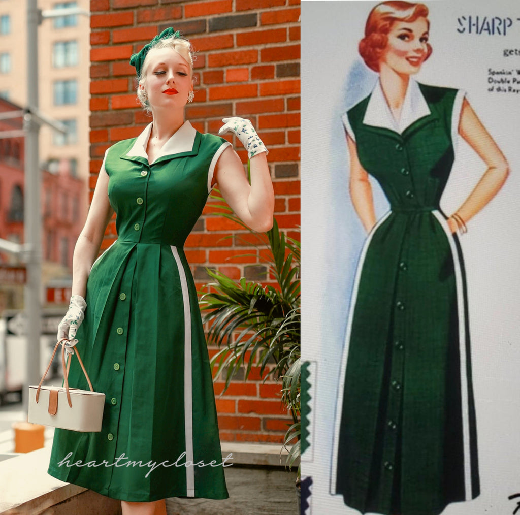 Pleated Aline - retro vintage dress 50s