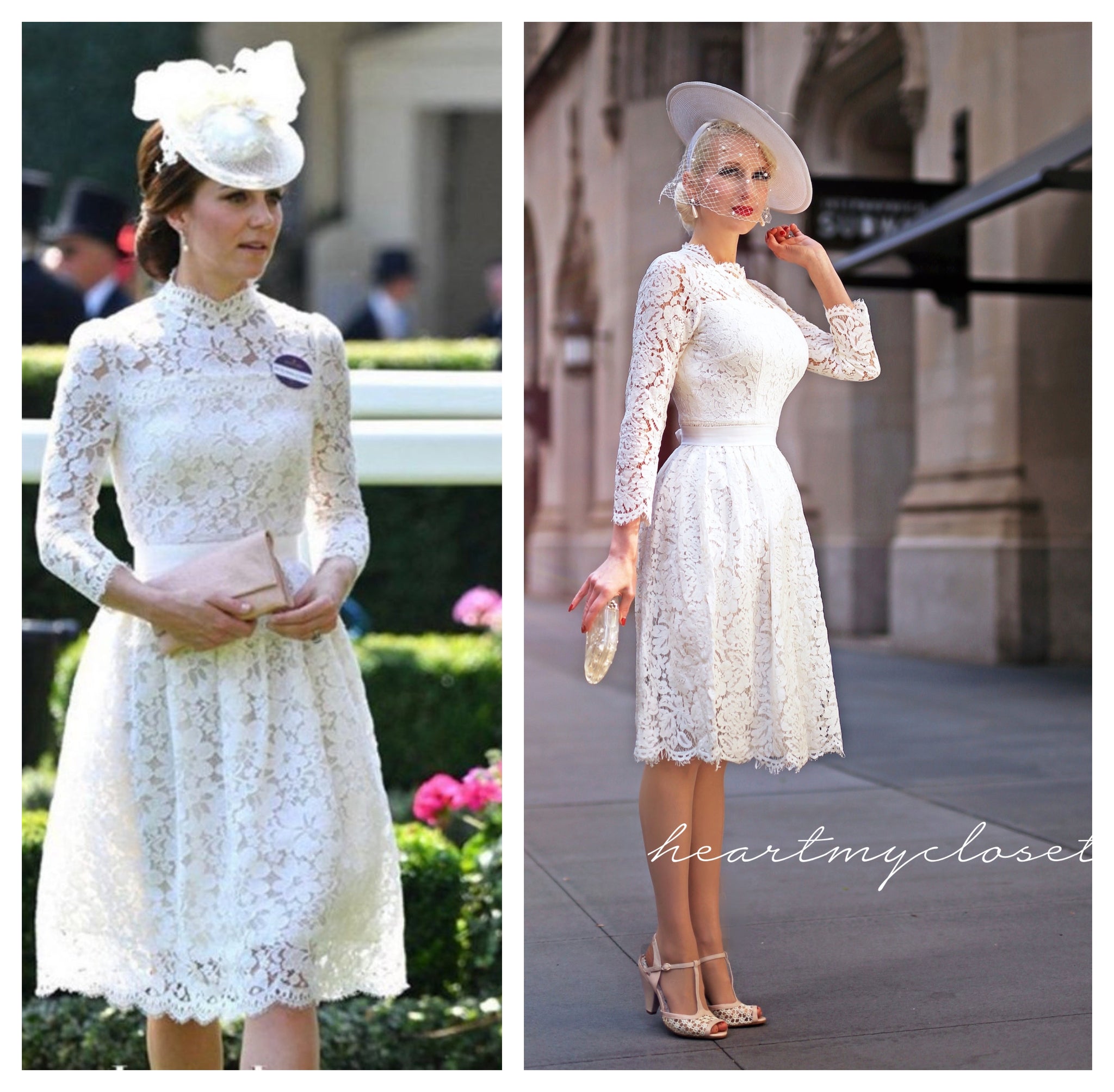 Kate Middleton White Lace Cocktail Dress | HeartMyCloset heartmycloset Kate Middleton White Lace Cocktail Dress | HeartMyCloset heartmycloset