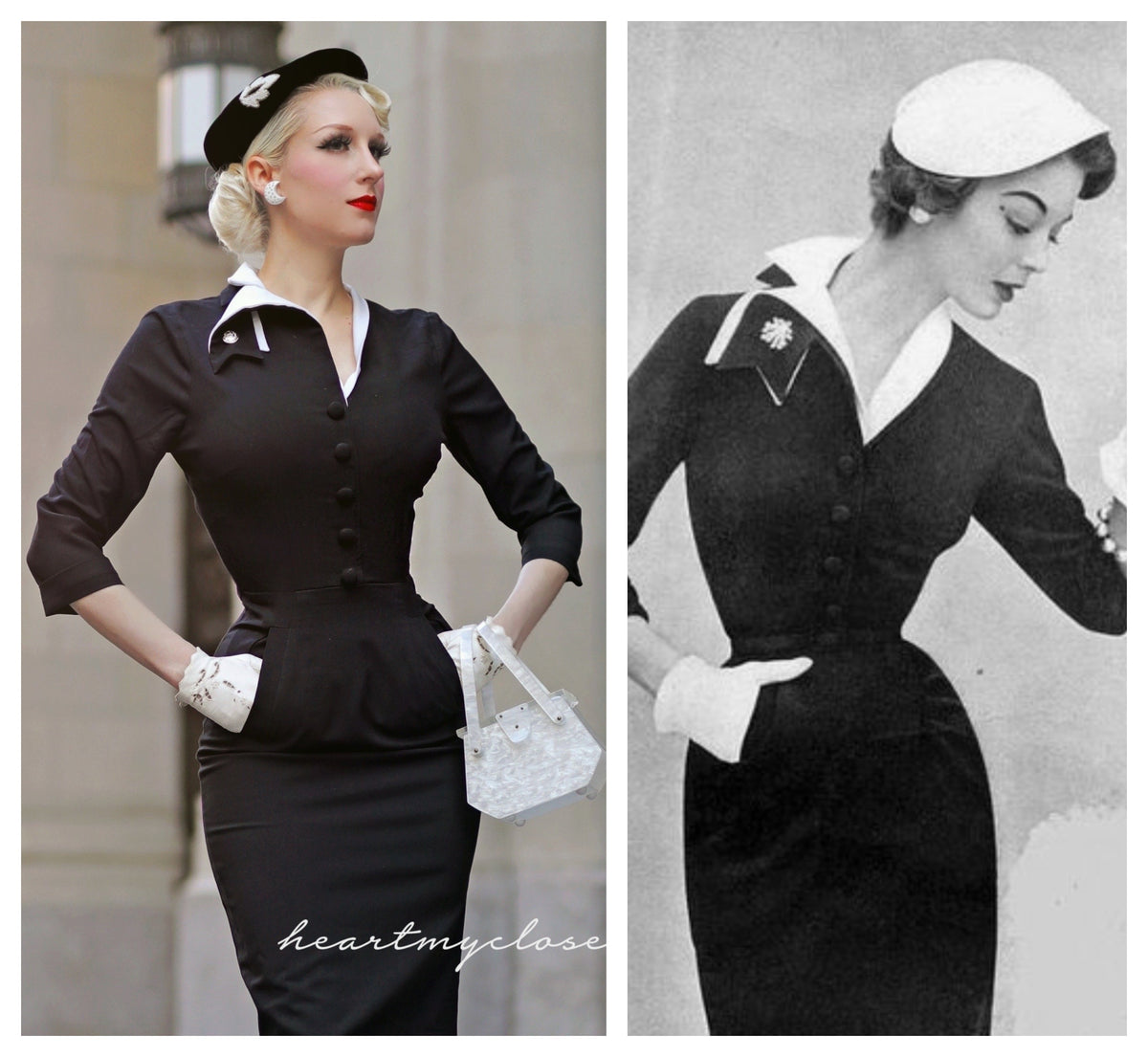 DEVON - retro vintage dress pencil - heartmycloset