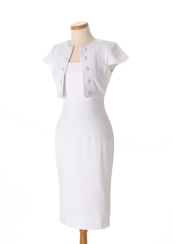 SHIRLEY - pencil dress with mocked jacket - heartmycloset