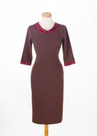 JANA - retro wiggle dress with satin scarf - heartmycloset