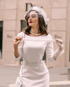Deborah - pleated back pencil dress - heartmycloset