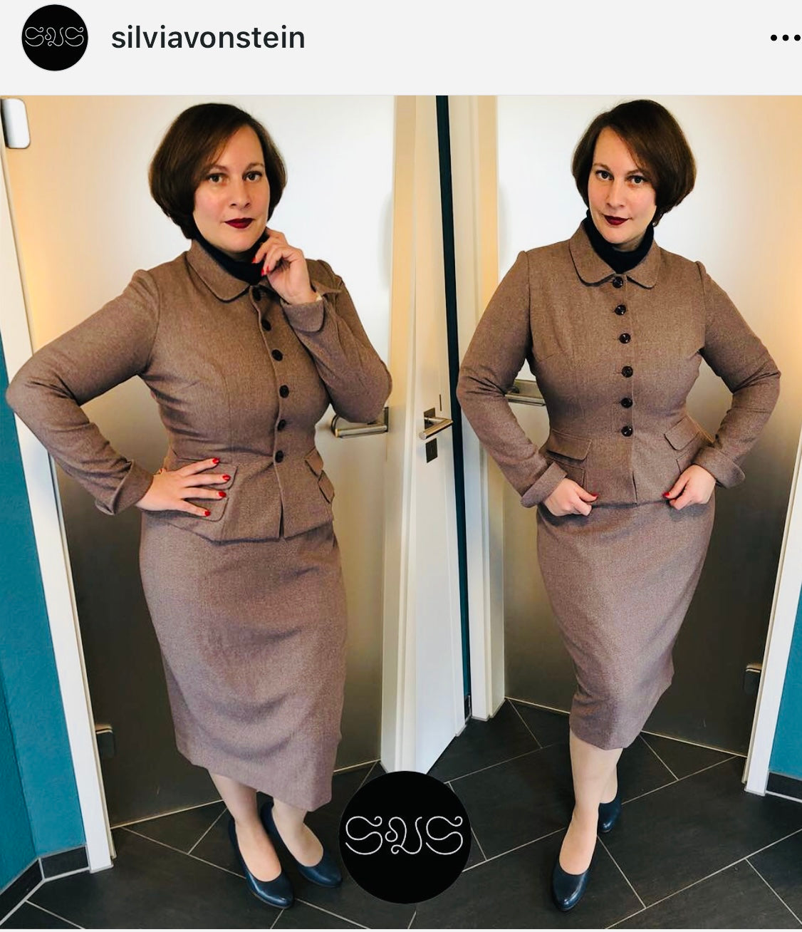 Dolly - 1950s vintage suit cuffed sleeves - heartmycloset