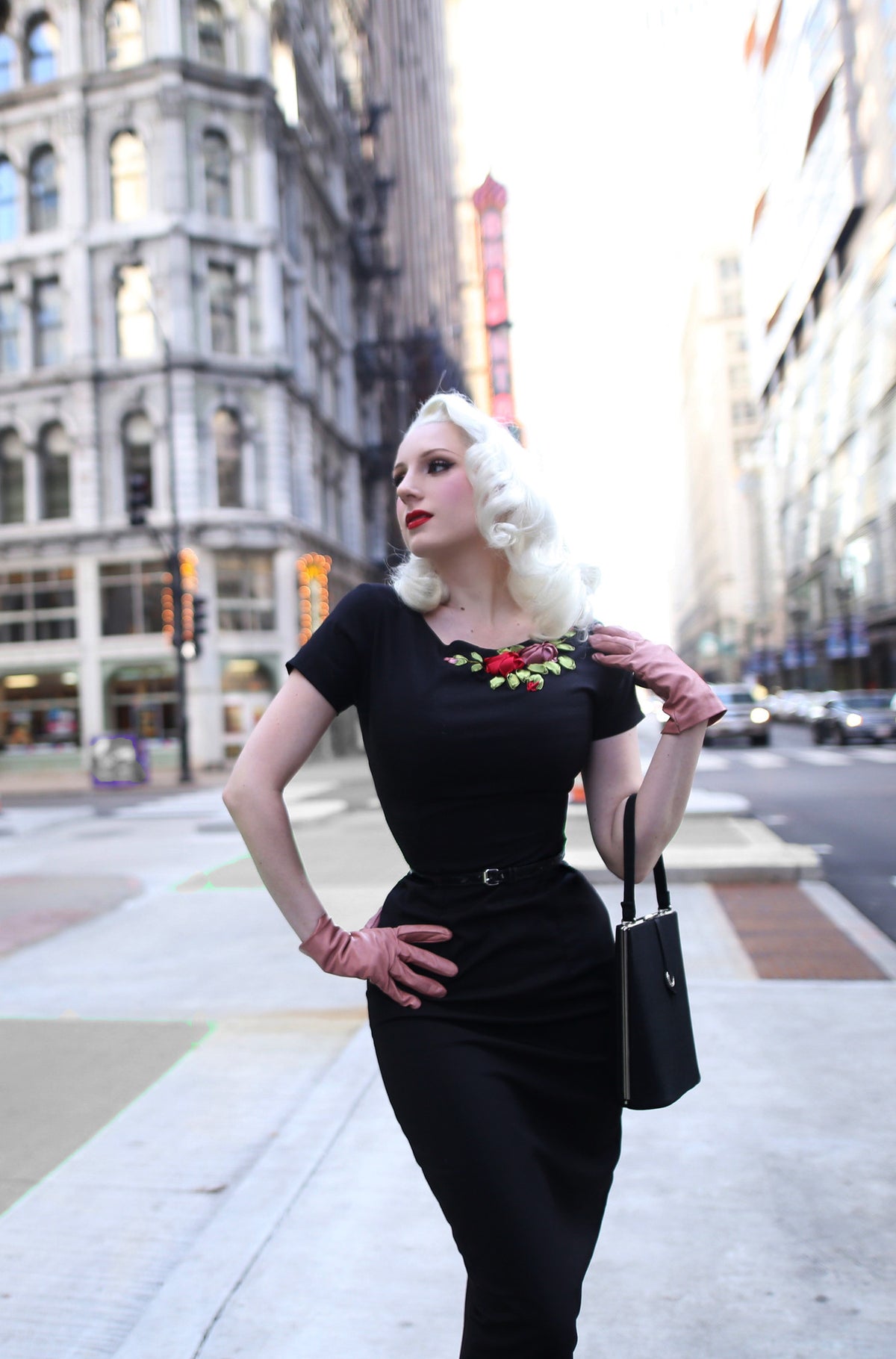 LBD flower embroidered - custom made - heartmycloset