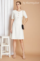 Amelia - white tweed dress - heartmycloset