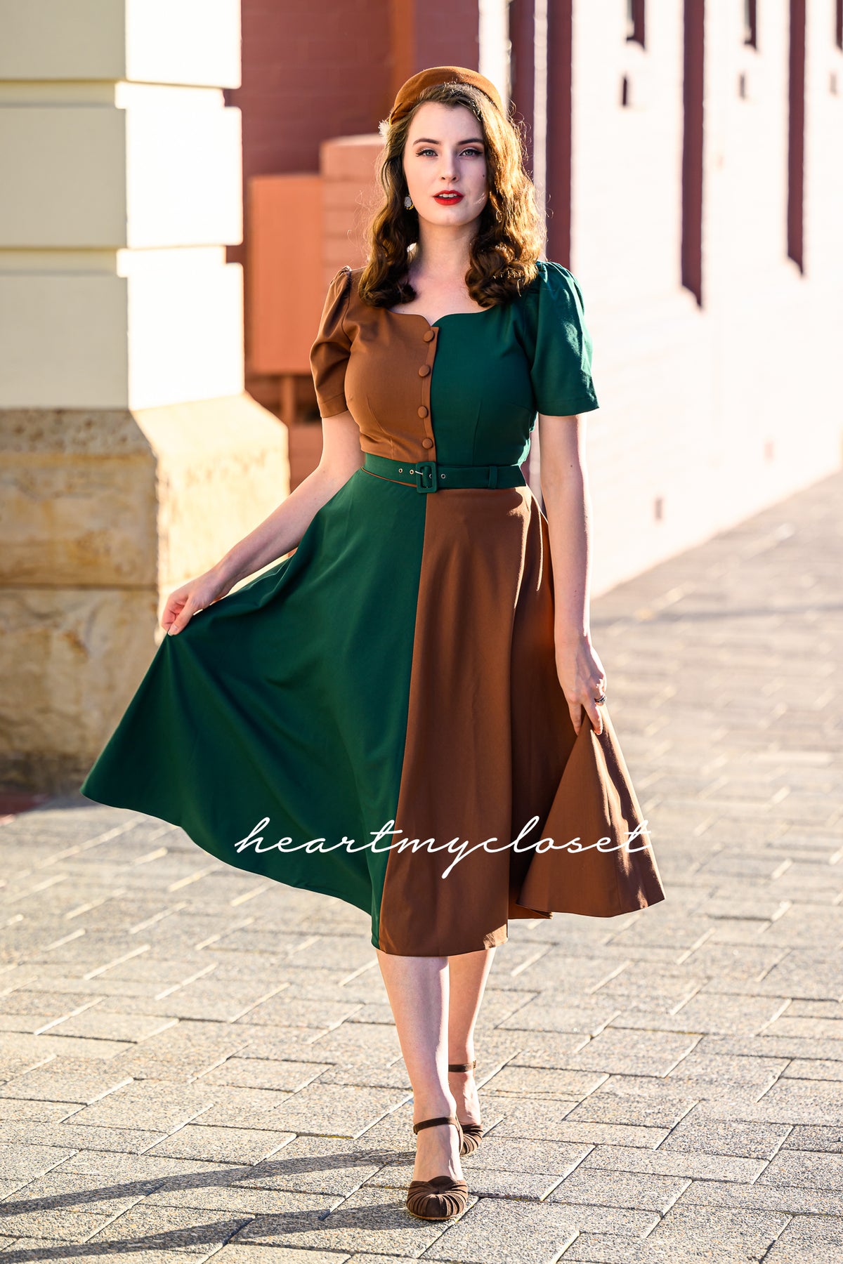Marilyn with sleeves- retro vintage dress swing or pencil - heartmycloset