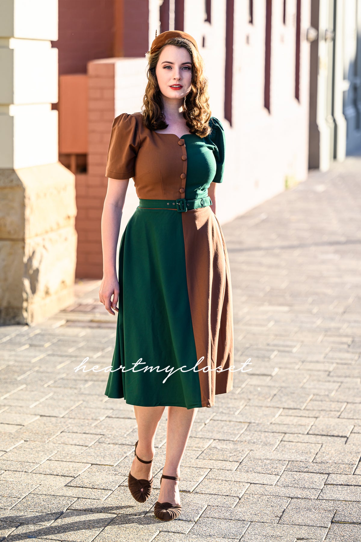 Marilyn with sleeves- retro vintage dress swing or pencil - heartmycloset