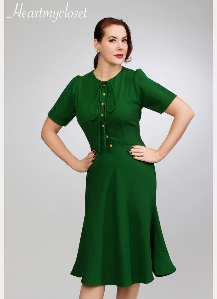 green crepe - kate middleton inspired crepe dress - heartmycloset