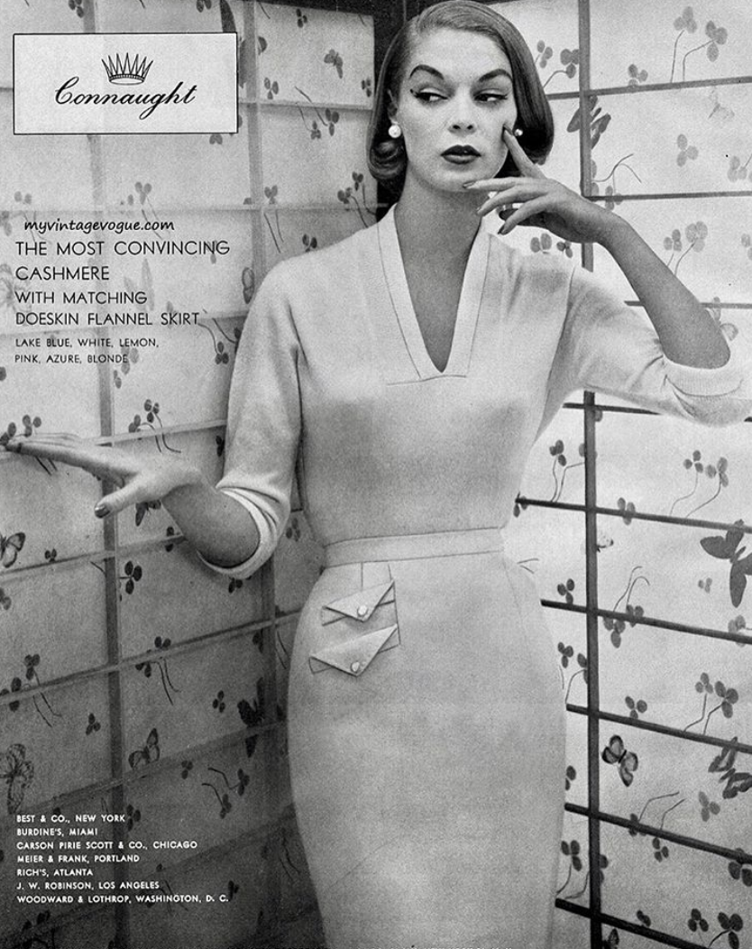 a vintage vogue - 1950s pencil dress with pearls - heartmycloset