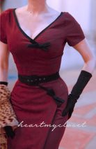 Ashley - retro vintage bow dress pencil - heartmycloset