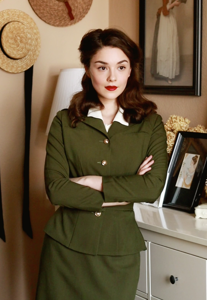 Agent carter Military green suit inspired custom made 