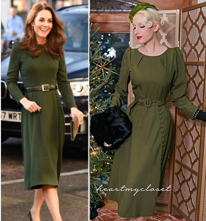 Evelyn - Kate Middleton Dress with Buttons | HeartMyCloset – heartmycloset