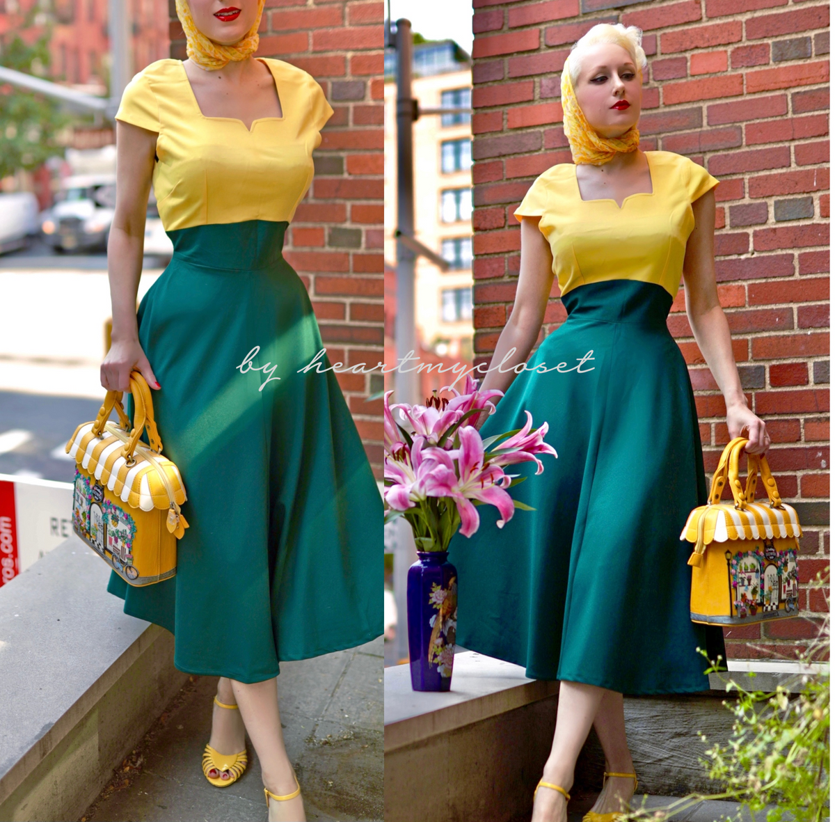 Caroline - swing retro dress with cap sleeves 50s 60s - heartmycloset