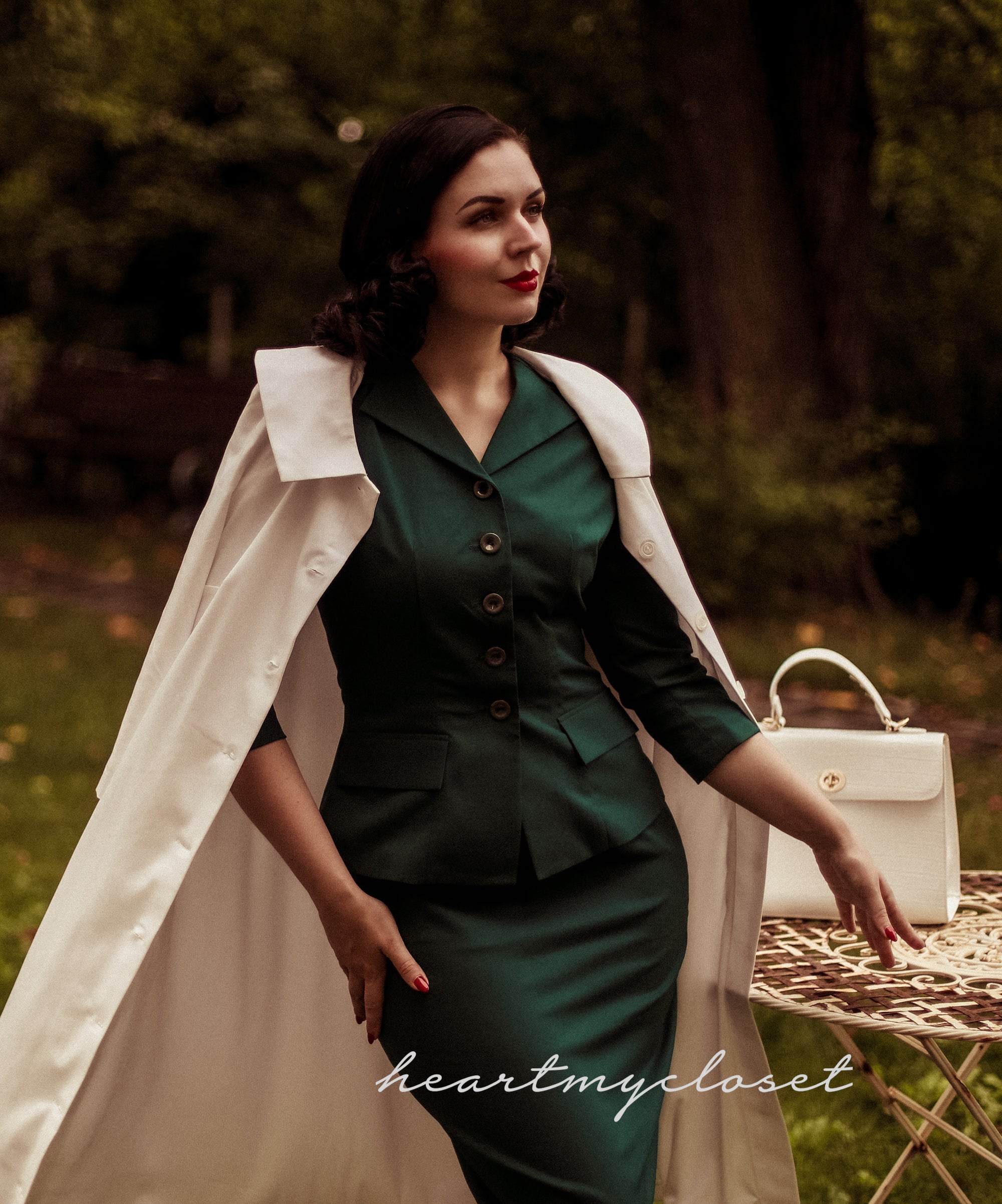 Naomi - 1950s Vintage Rockabilly Wiggle-Style Suit | HeartMyCloset