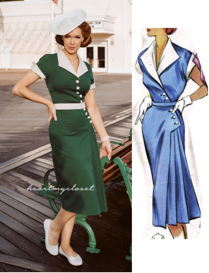 JulieAnn - 1950s pleated vintage dress - heartmycloset