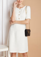Amelia - white tweed dress - heartmycloset