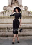 Eve dress with belt - vintage draped 1950s inspiration - heartmycloset