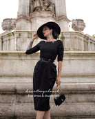 Eve dress with belt - vintage draped 1950s inspiration - heartmycloset