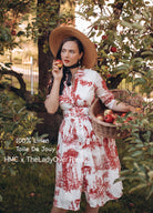 100% LINEN Toile De Jouy shirt dress - heartmycloset