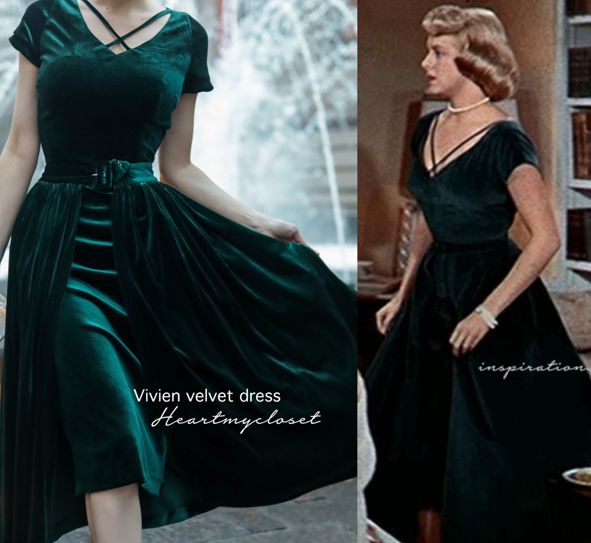 Vivien velvet pencil dress + removable skirt wrap - heartmycloset