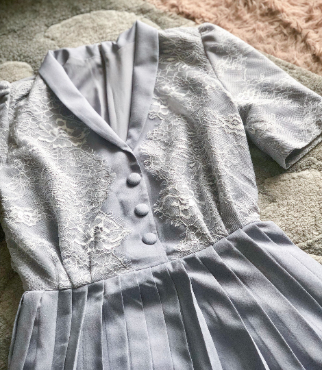 grey crepe- Kate Middleton style inspired dress - heartmycloset