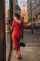 Deborah - pleated back pencil dress - heartmycloset