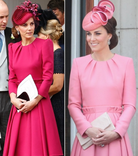 kate middleton pink pleated - swing dress celeb inspired custom made - heartmycloset