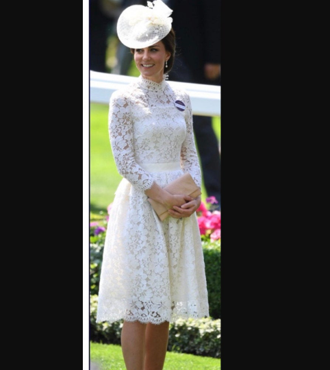 Kate Middleton White Lace Cocktail Dress